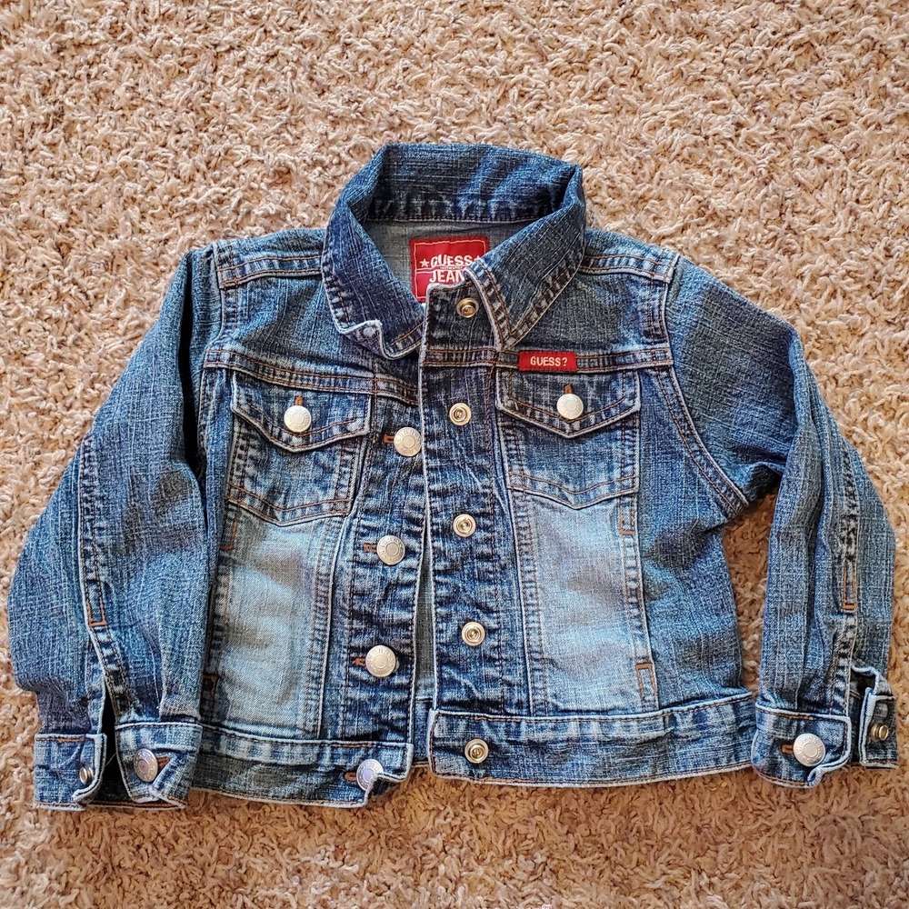 VTG Baby Guess Jean Jacket Toddler Size 2t Denim Snap Button‎
